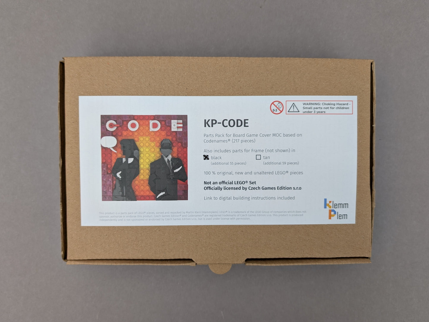 KP-CODE mit beigem Rahmen